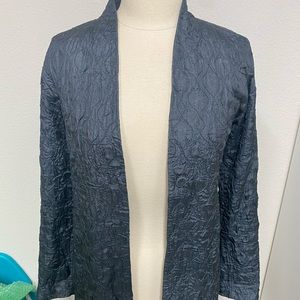 Eileen Fisher Grey metallic long tunic jacket